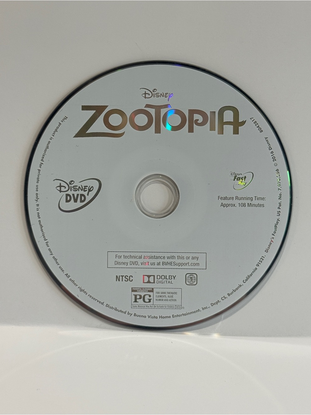 Zootopia Movie Disney DVD